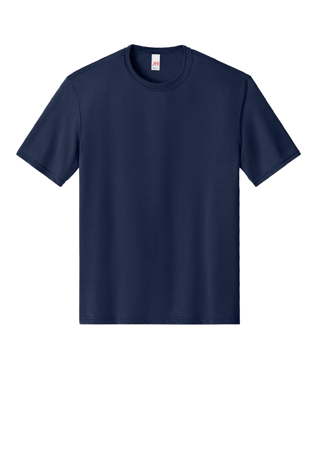 A4 A4N3013 Mens Softek Short Sleeve Crewneck T-Shirt Navy Blue Flat Front
