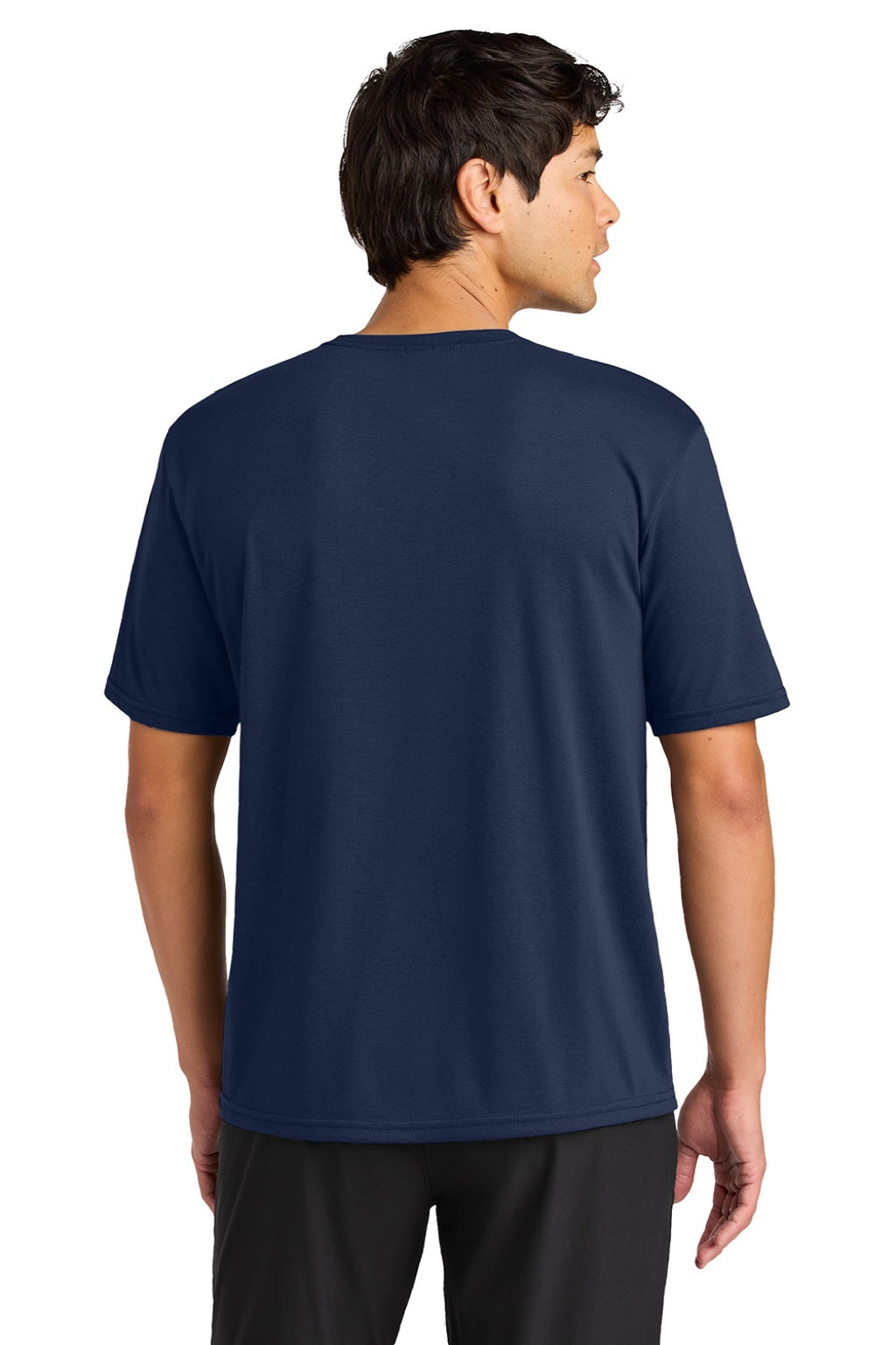 A4 A4N3013 Mens Softek Short Sleeve Crewneck T-Shirt Navy Blue Model Back