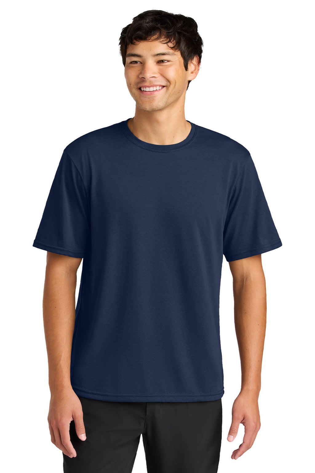 A4 A4N3013 Mens Softek Short Sleeve Crewneck T-Shirt Navy Blue Model Front