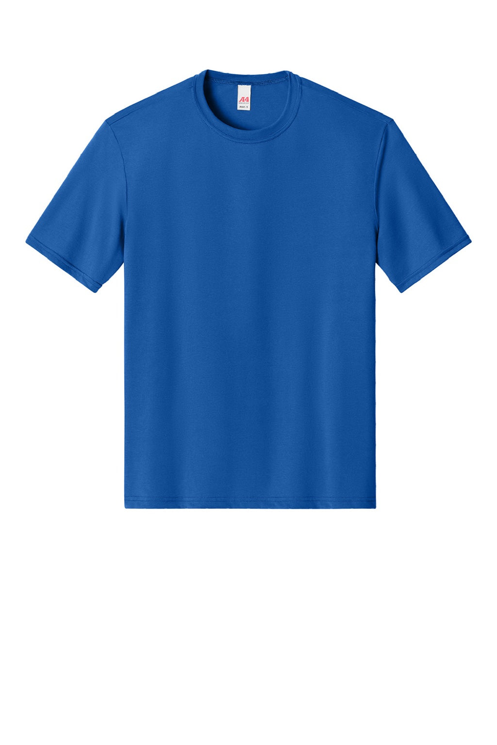 A4 A4N3013 Mens Softek Short Sleeve Crewneck T-Shirt Royal Blue Flat Front