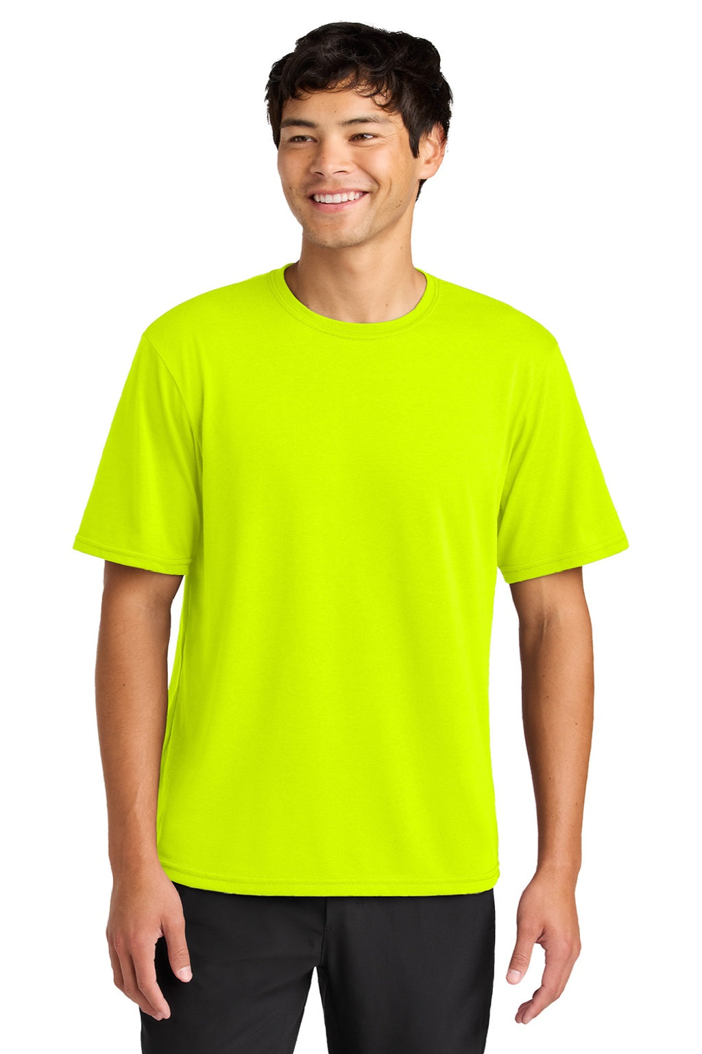 A4 A4N3013 Mens Softek Short Sleeve Crewneck T-Shirt Safety Yellow Model Front