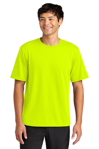 A4 A4N3013 Mens Softek Short Sleeve Crewneck T-Shirt Safety Yellow Model Front