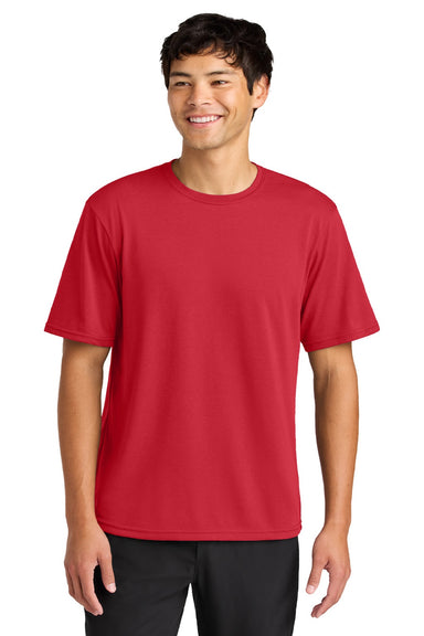 A4 A4N3013 Mens Softek Short Sleeve Crewneck T-Shirt Scarlet Red Model Front