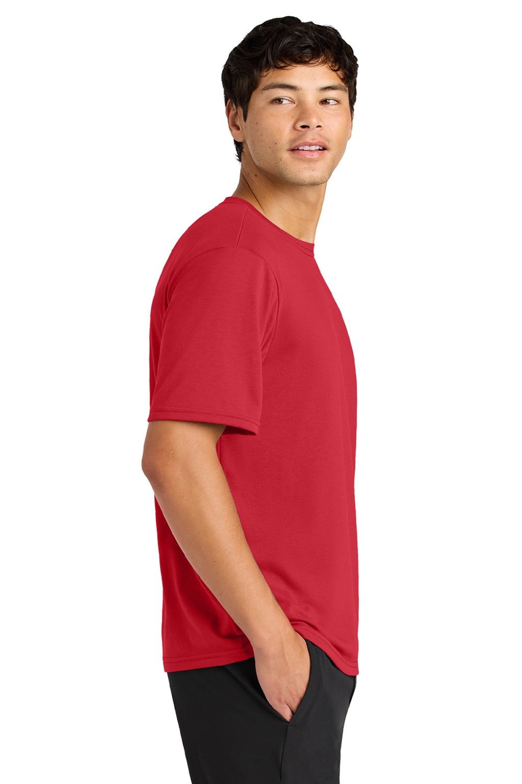 A4 A4N3013 Mens Softek Short Sleeve Crewneck T-Shirt Scarlet Red Model Side