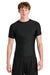 A4 A4N3130 Mens Compression Short Sleeve Crewneck T-Shirt Black Model Front