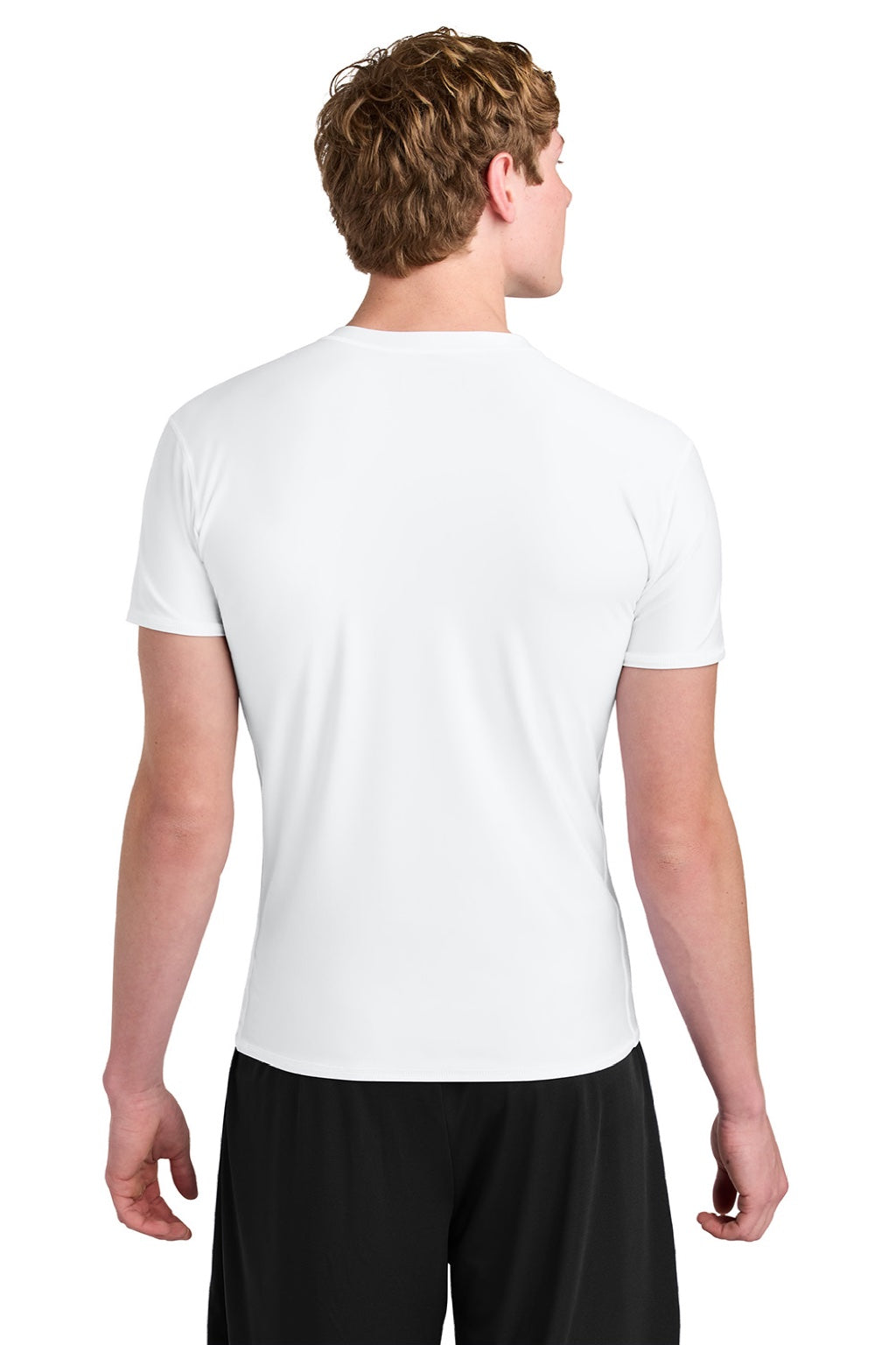 A4 A4N3130 Mens Compression Short Sleeve Crewneck T-Shirt White Model Back