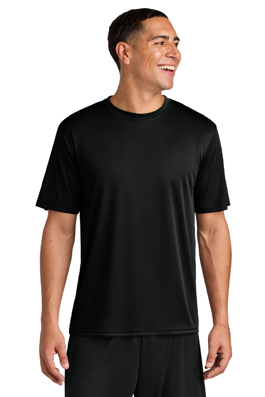 A4 A4N3142 Mens Black Performance Moisture Wicking Short Sleeve