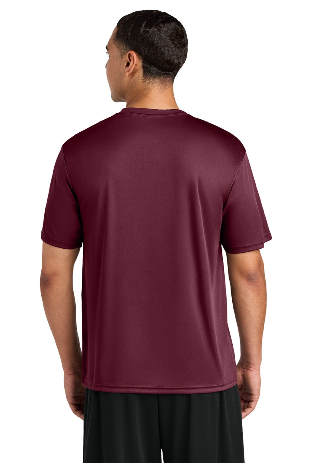 A4 A4N3142 Mens Performance Moisture Wicking Short Sleeve Crewneck T-Shirt Cardinal Red Model Back