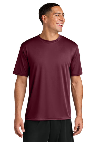A4 A4N3142 Mens Performance Moisture Wicking Short Sleeve Crewneck T-Shirt Cardinal Red Model Front