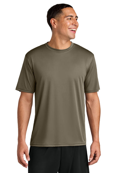 A4 A4N3142 Mens Performance Moisture Wicking Short Sleeve Crewneck T-Shirt Olive Green Model Front