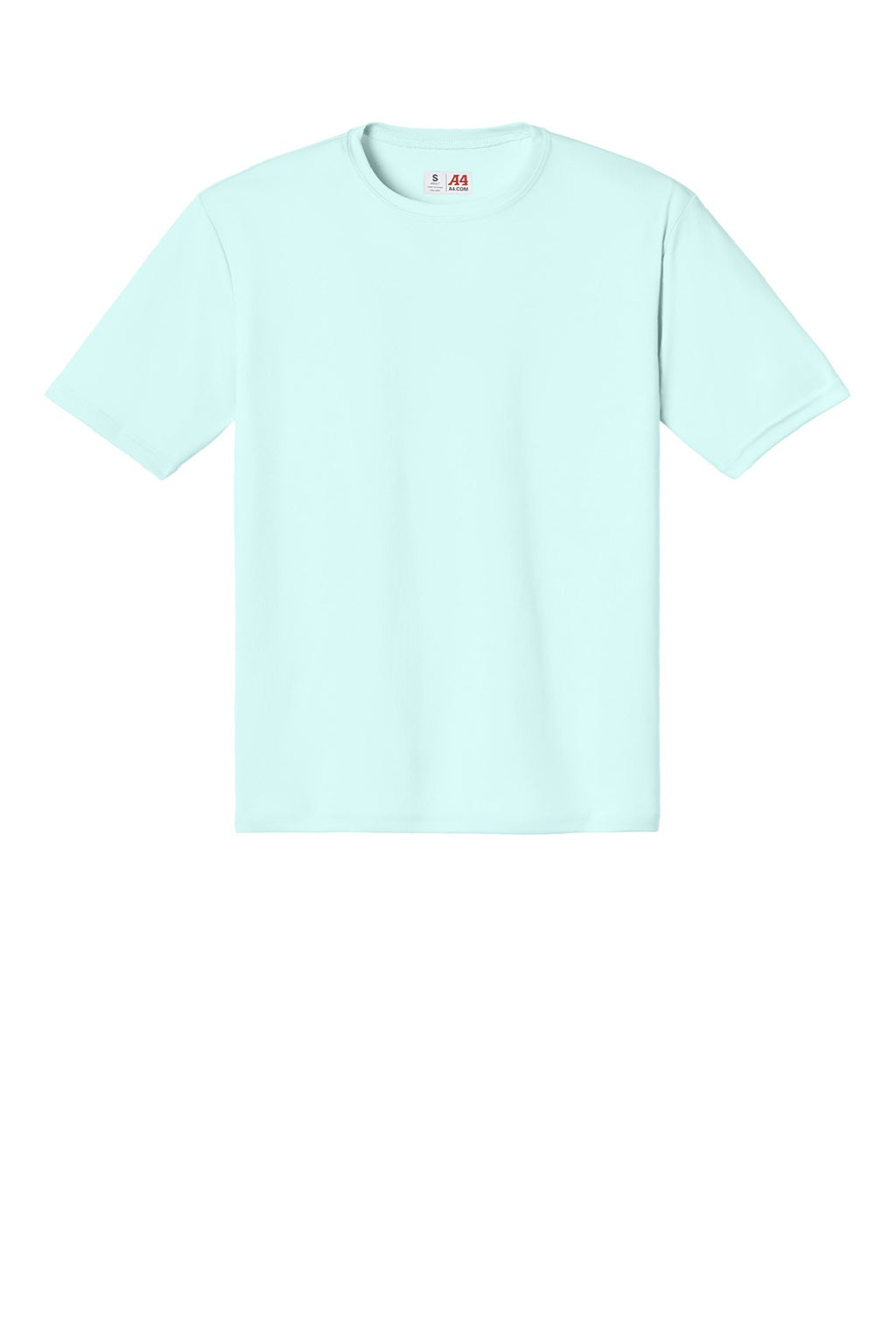 A4 A4N3142 Mens Performance Moisture Wicking Short Sleeve Crewneck T-Shirt Pastel Blue Flat Front