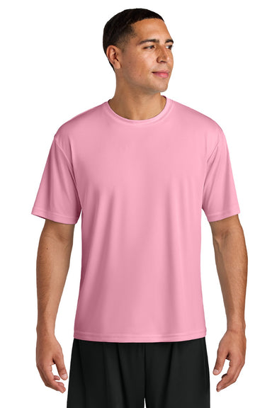 A4 A4N3142 Mens Performance Moisture Wicking Short Sleeve Crewneck T-Shirt Pink Model Front