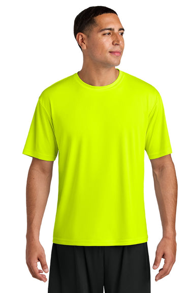 A4 A4N3142 Mens Performance Moisture Wicking Short Sleeve Crewneck T-Shirt Safety Yellow Model Front