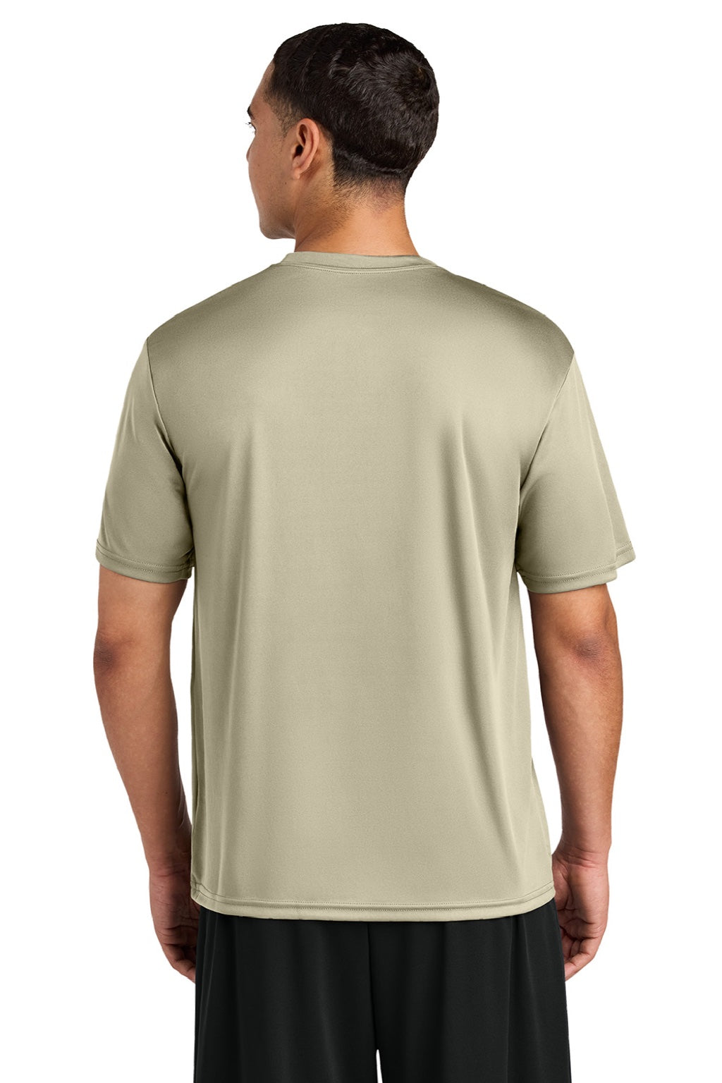 A4 A4N3142 Mens Performance Moisture Wicking Short Sleeve Crewneck T-Shirt Sand Model Back