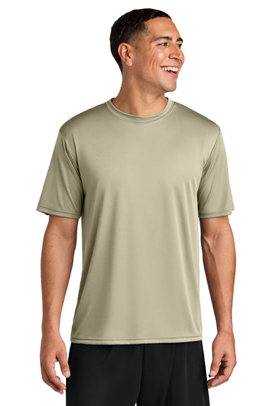 A4 A4N3142 Mens Performance Moisture Wicking Short Sleeve Crewneck T-Shirt Sand Model Front