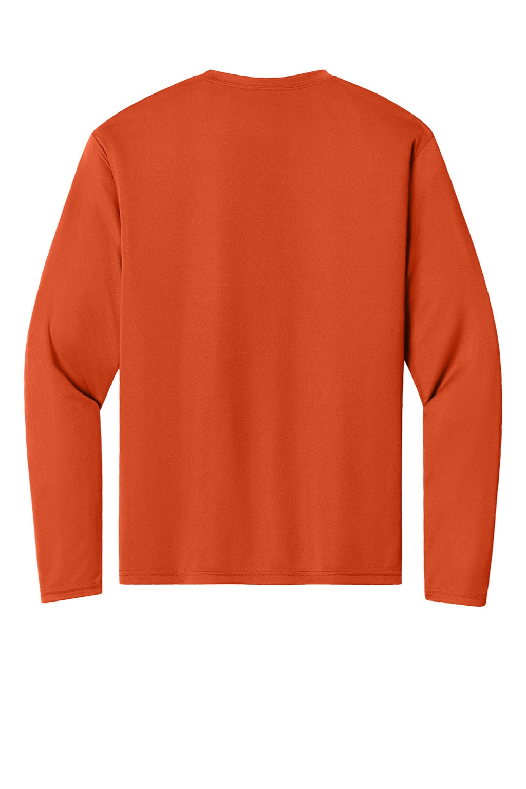 A4 A4N3165 Mens Performance Moisture Wicking Long Sleeve Crewneck T-Shirt Athletic Orange Flat Back