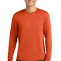 A4 Mens Performance Moisture Wicking Long Sleeve Crewneck T-Shirt - Athletic Orange