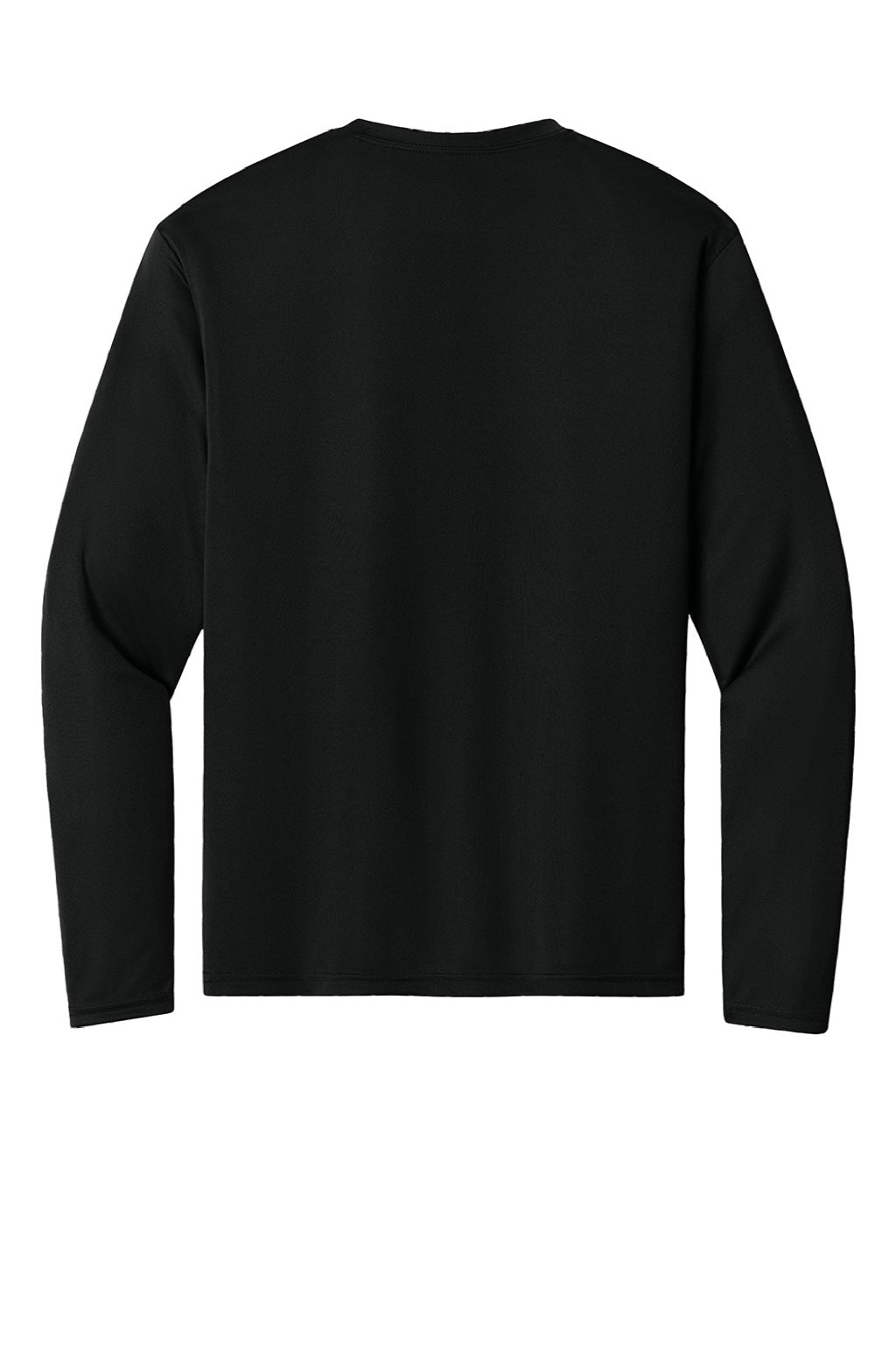 A4 A4N3165 Mens Performance Moisture Wicking Long Sleeve Crewneck T-Shirt Black Flat Back