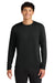 A4 A4N3165 Mens Performance Moisture Wicking Long Sleeve Crewneck T-Shirt Black Model Front