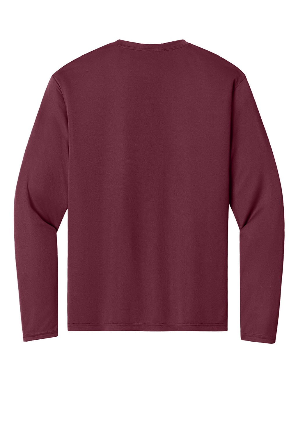 A4 A4N3165 Mens Performance Moisture Wicking Long Sleeve Crewneck T-Shirt Cardinal Red Flat Back