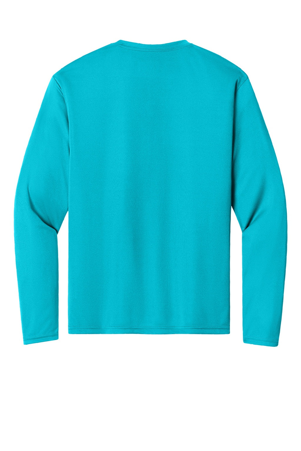 A4 A4N3165 Mens Performance Moisture Wicking Long Sleeve Crewneck T-Shirt Electric Blue Flat Back