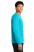 A4 A4N3165 Mens Performance Moisture Wicking Long Sleeve Crewneck T-Shirt Electric Blue Model Side