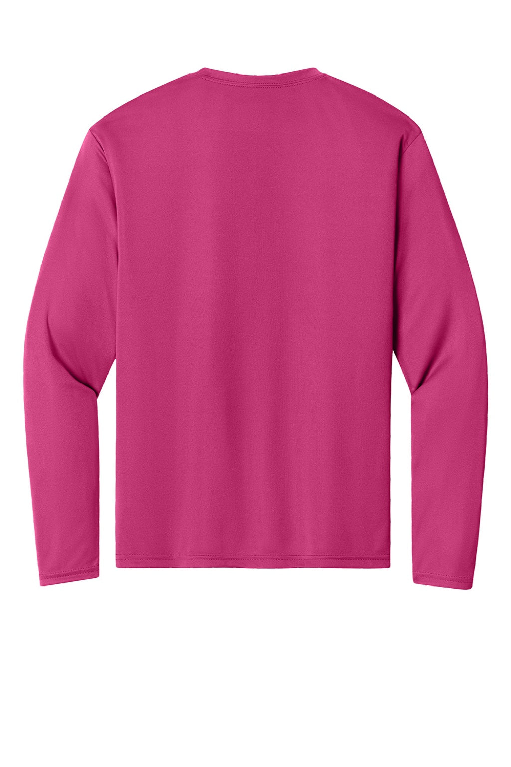 A4 A4N3165 Mens Performance Moisture Wicking Long Sleeve Crewneck T-Shirt Fuchsia Pink Flat Back