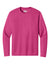 A4 A4N3165 Mens Performance Moisture Wicking Long Sleeve Crewneck T-Shirt Fuchsia Pink Flat Front