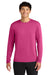 A4 A4N3165 Mens Performance Moisture Wicking Long Sleeve Crewneck T-Shirt Fuchsia Pink Model Front