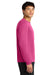 A4 A4N3165 Mens Performance Moisture Wicking Long Sleeve Crewneck T-Shirt Fuchsia Pink Model Side