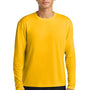 A4 Mens Performance Moisture Wicking Long Sleeve Crewneck T-Shirt - Gold