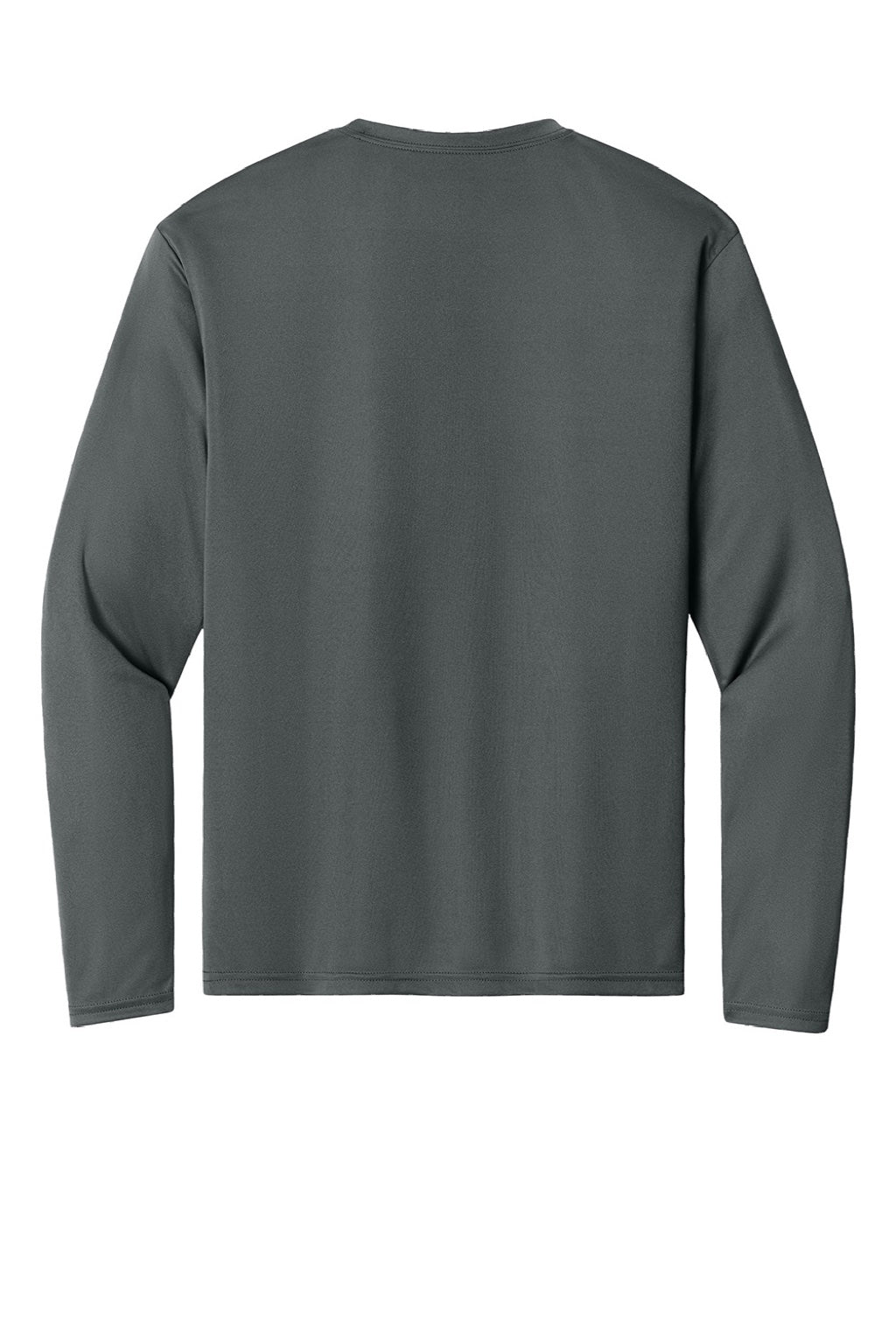 A4 A4N3165 Mens Performance Moisture Wicking Long Sleeve Crewneck T-Shirt Graphite Grey Flat Back