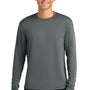 A4 Mens Performance Moisture Wicking Long Sleeve Crewneck T-Shirt - Graphite Grey