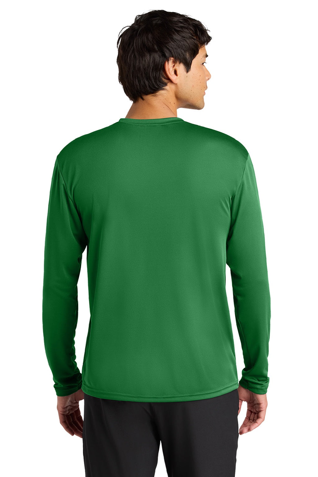 A4 A4N3165 Mens Performance Moisture Wicking Long Sleeve Crewneck T-Shirt Kelly Green Model Back