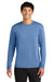A4 A4N3165 Mens Performance Moisture Wicking Long Sleeve Crewneck T-Shirt Light Blue Model Front