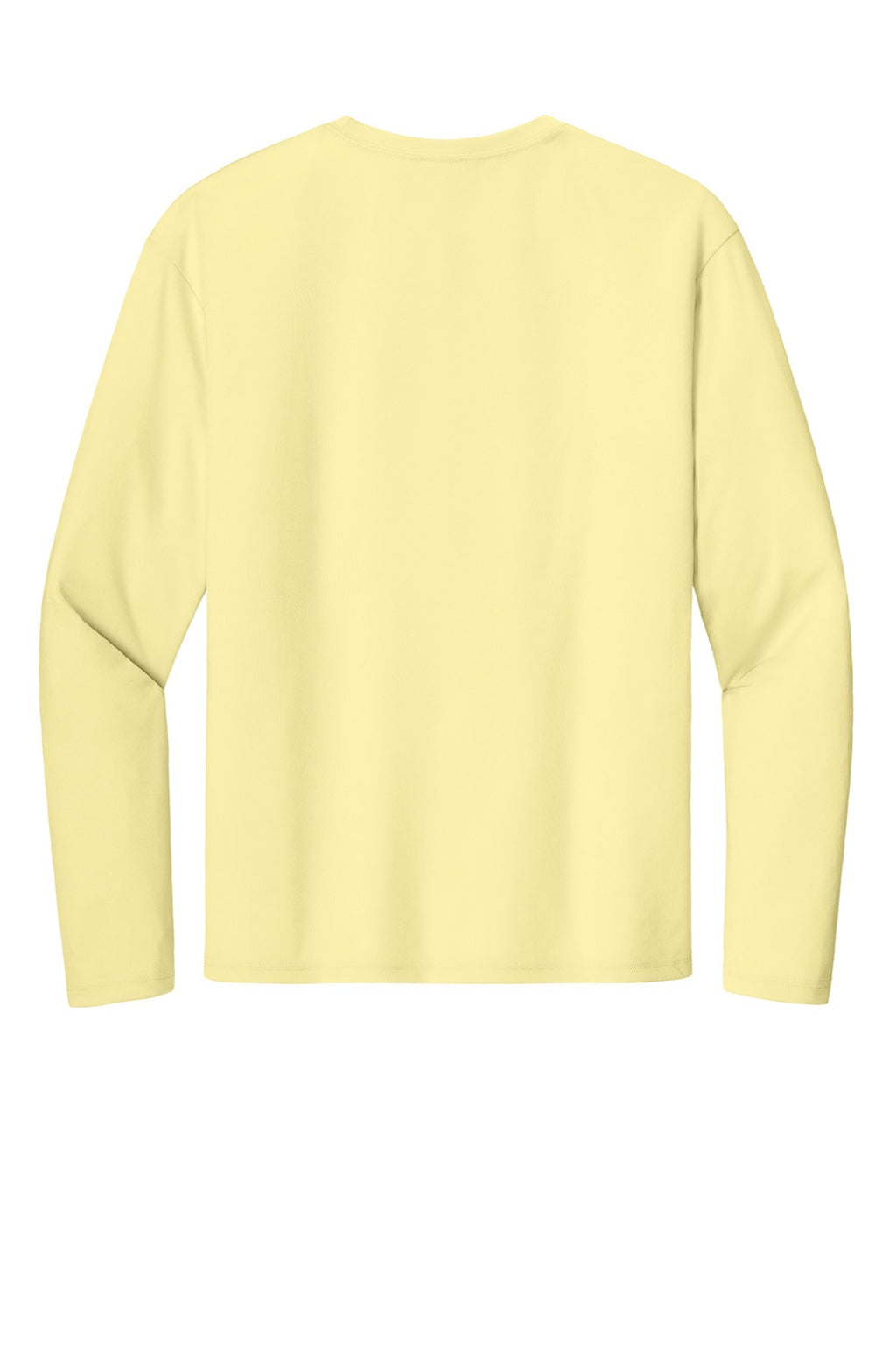 A4 A4N3165 Mens Performance Moisture Wicking Long Sleeve Crewneck T-Shirt Light Yellow Flat Back