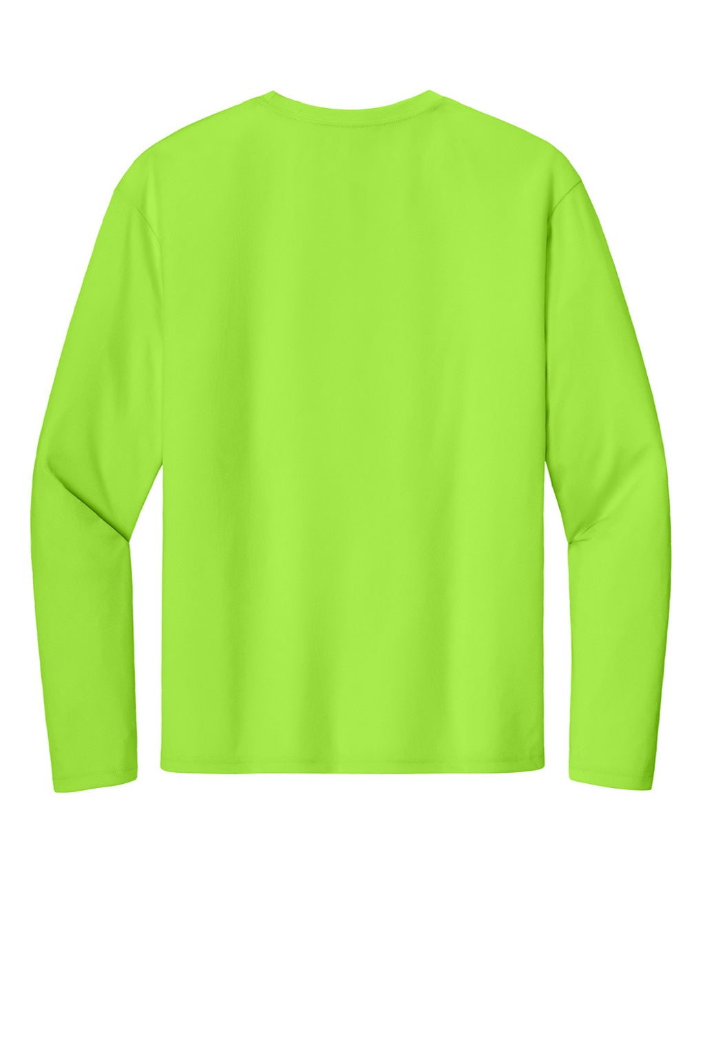 A4 A4N3165 Mens Performance Moisture Wicking Long Sleeve Crewneck T-Shirt Lime Green Flat Back