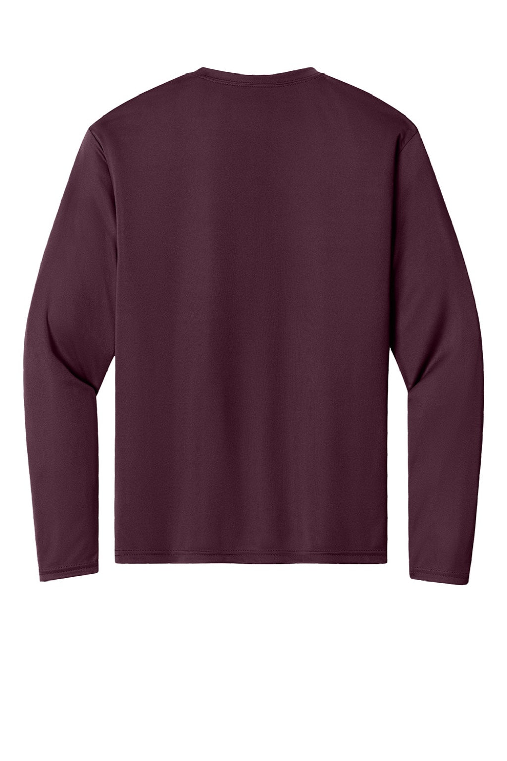A4 A4N3165 Mens Performance Moisture Wicking Long Sleeve Crewneck T-Shirt Maroon Flat Back