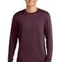 A4 Mens Performance Moisture Wicking Long Sleeve Crewneck T-Shirt - Maroon