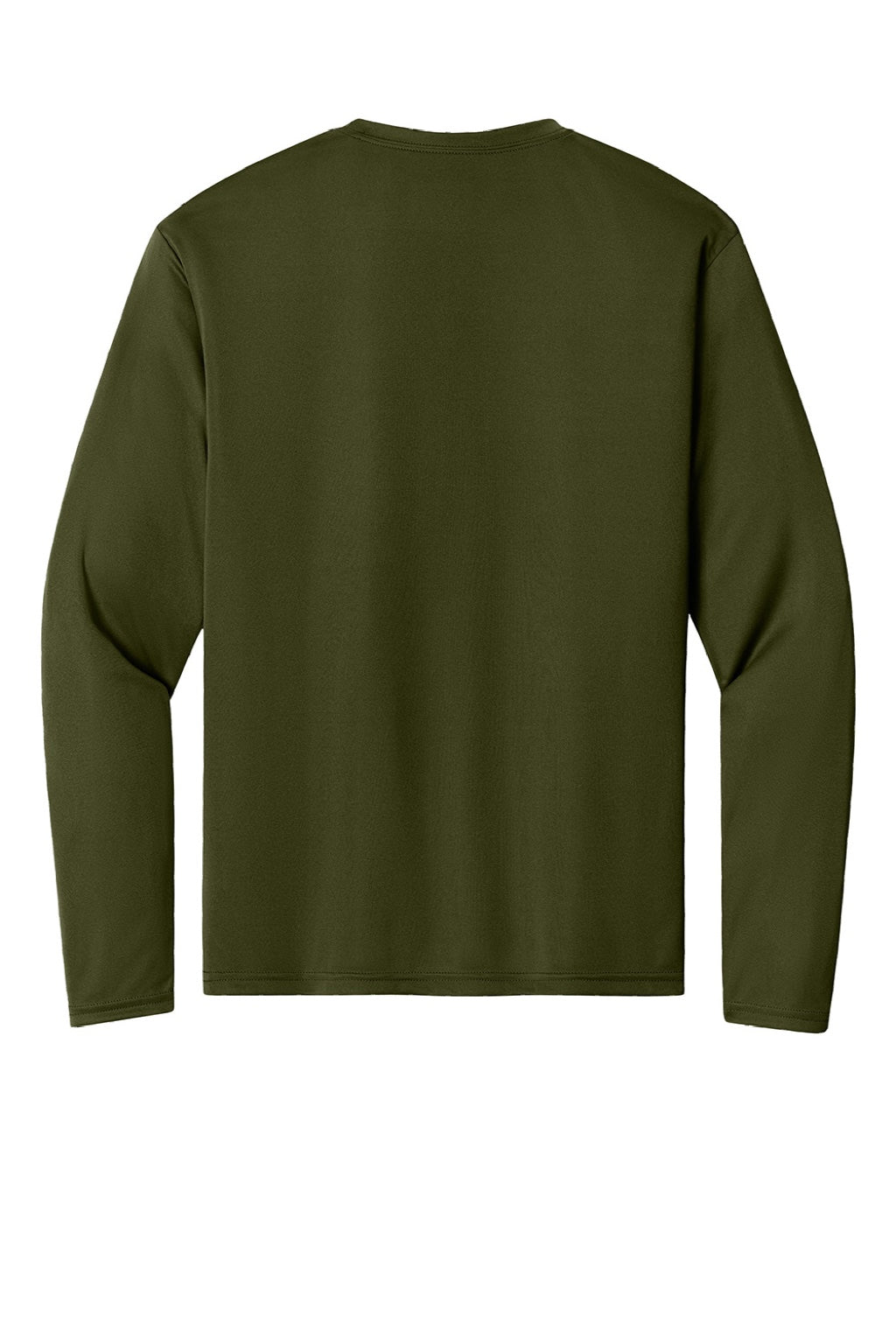 A4 A4N3165 Mens Performance Moisture Wicking Long Sleeve Crewneck T-Shirt Military Green Flat Back