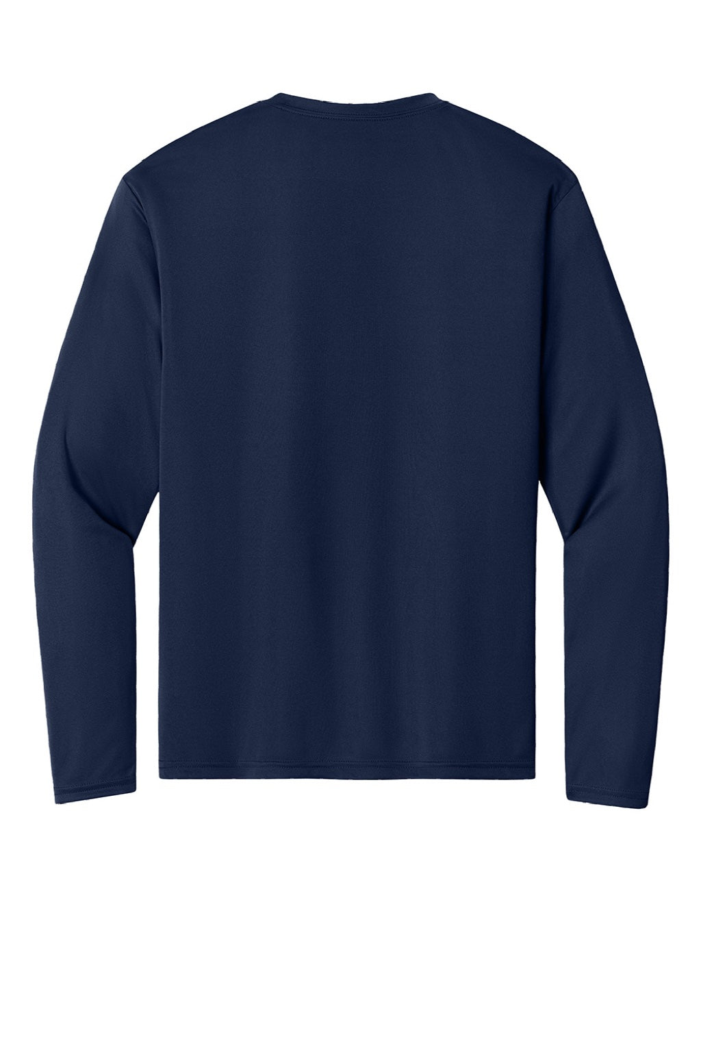 A4 A4N3165 Mens Performance Moisture Wicking Long Sleeve Crewneck T-Shirt Navy Blue Flat Back