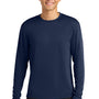 A4 Mens Performance Moisture Wicking Long Sleeve Crewneck T-Shirt - Navy Blue