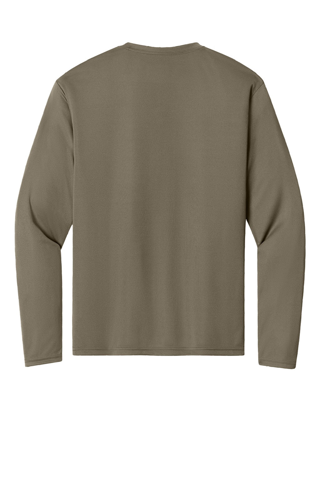 A4 A4N3165 Mens Performance Moisture Wicking Long Sleeve Crewneck T-Shirt Olive Green Flat Back