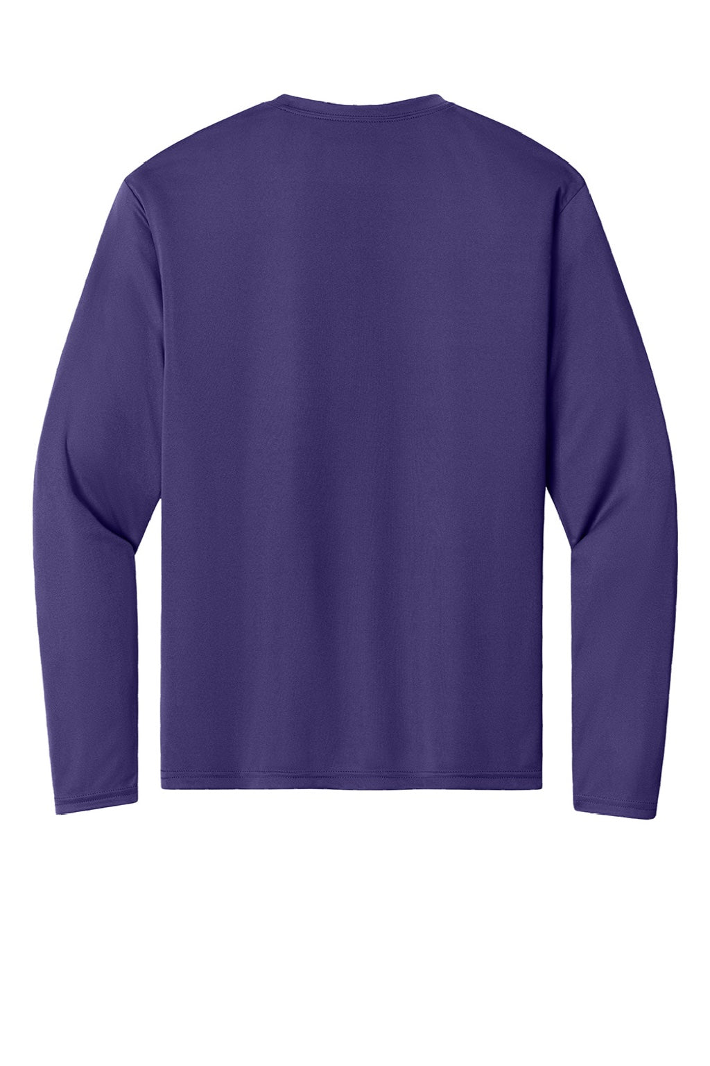 A4 A4N3165 Mens Performance Moisture Wicking Long Sleeve Crewneck T-Shirt Purple Flat Back