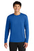 A4 A4N3165 Mens Performance Moisture Wicking Long Sleeve Crewneck T-Shirt Royal Blue Model Front