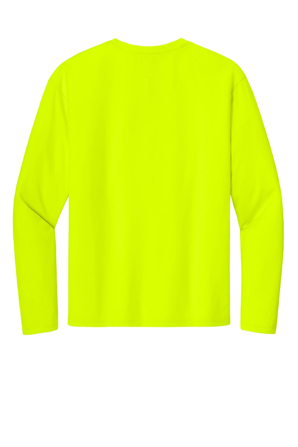 A4 A4N3165 Mens Performance Moisture Wicking Long Sleeve Crewneck T-Shirt Safety Yellow Flat Back