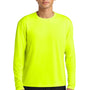 A4 Mens Performance Moisture Wicking Long Sleeve Crewneck T-Shirt - Safety Yellow