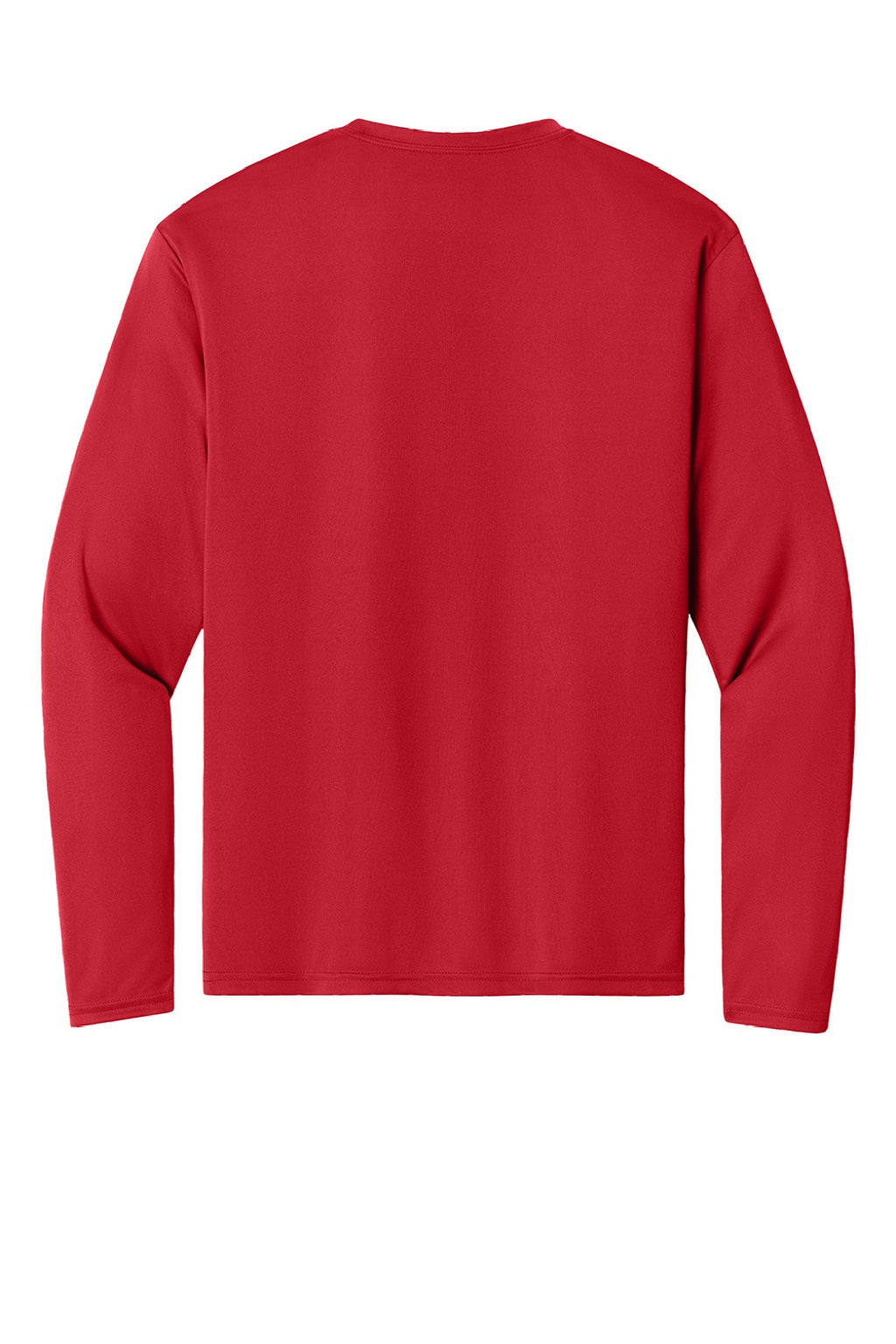 A4 A4N3165 Mens Performance Moisture Wicking Long Sleeve Crewneck T-Shirt Scarlet Red Flat Back
