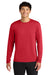 A4 A4N3165 Mens Performance Moisture Wicking Long Sleeve Crewneck T-Shirt Scarlet Red Model Front