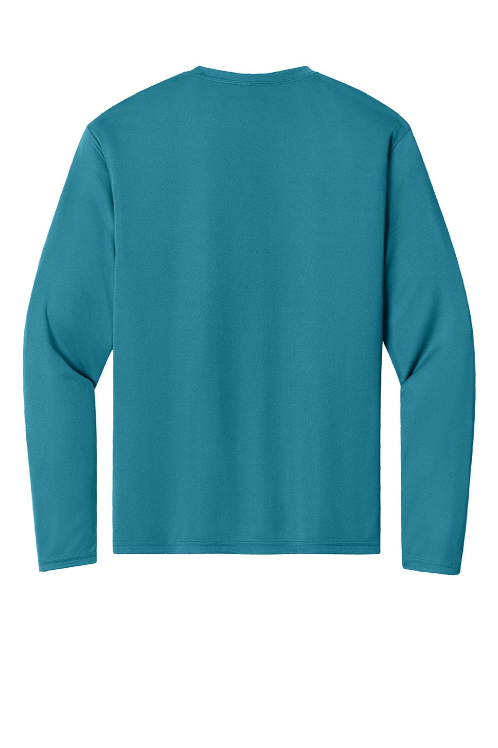 A4 A4N3165 Mens Performance Moisture Wicking Long Sleeve Crewneck T-Shirt Teal Green Flat Back